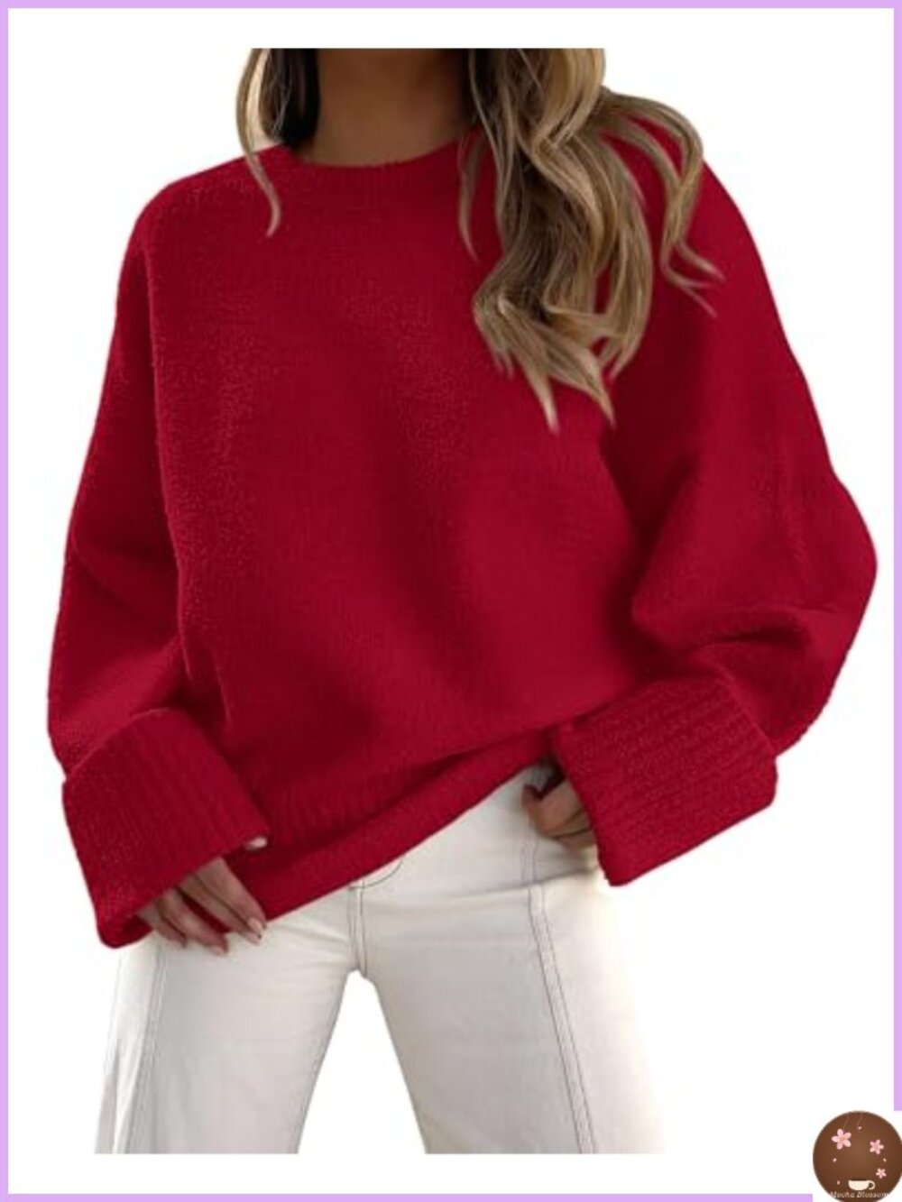 Oversized Fuzzy Crewneck Long Sleeve Pullover Sweater